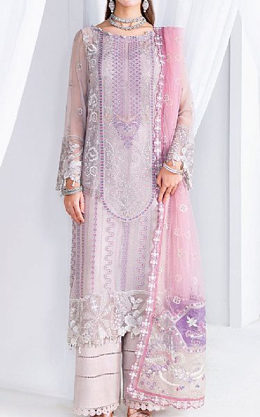 Ramsha Grey Chiffon Suit | Pakistani Embroidered Chiffon Dresses USA- Image 1