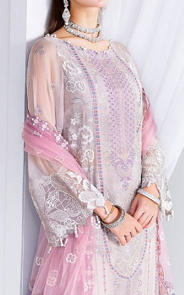 Ramsha Grey Chiffon Suit | Pakistani Embroidered Chiffon Dresses USA- Image 3