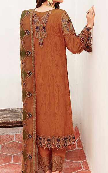 Ramsha Bronze Chiffon Suit | Pakistani Embroidered Chiffon Dresses USA- Image 2