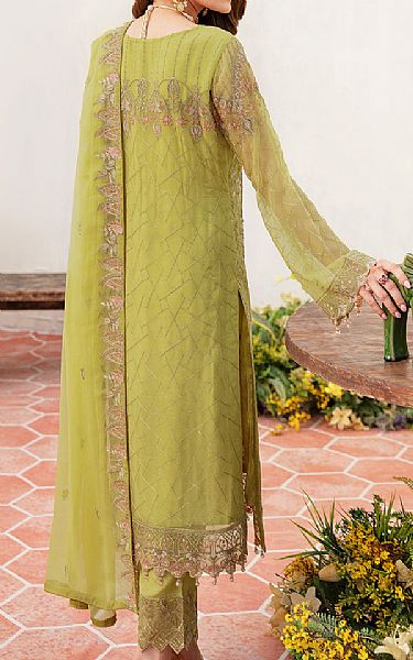 Ramsha Parrot Green Chiffon Suit | Pakistani Embroidered Chiffon Dresses- Image 2