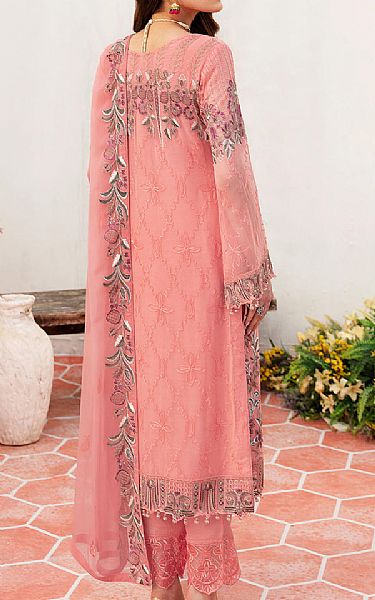 Ramsha Rose Pink Chiffon Suit | Pakistani Embroidered Chiffon Dresses USA- Image 2