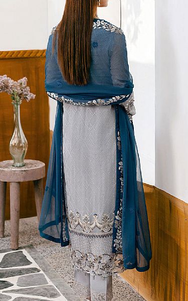 Ramsha Grey Chiffon Suit | Pakistani Embroidered Chiffon Dresses USA- Image 2
