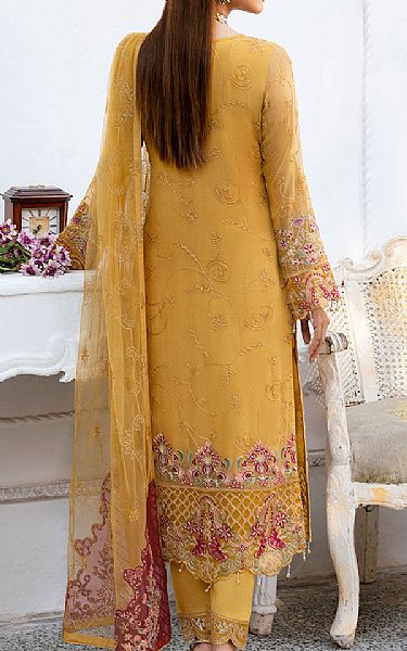 Ramsha Mustard Chiffon Suit | Pakistani Embroidered Chiffon Dresses USA- Image 2