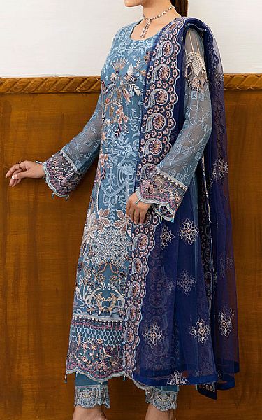 Ramsha Royal Blue Chiffon Suit | Pakistani Embroidered Chiffon Dresses USA- Image 1