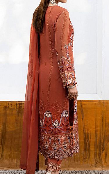Ramsha Chestnut Brown Chiffon Suit | Pakistani Embroidered Chiffon Dresses USA- Image 2