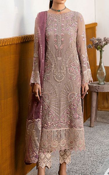 Ramsha Pink Chiffon Suit | Pakistani Embroidered Chiffon Dresses USA- Image 1