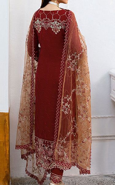 Ramsha Maroon Chiffon Suit | Pakistani Embroidered Chiffon Dresses USA- Image 2