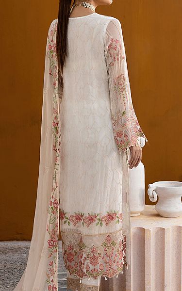 Ramsha Off-white Chiffon Suit | Pakistani Embroidered Chiffon Dresses USA- Image 2