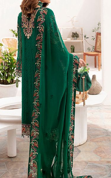 Ramsha Green Chiffon Suit | Pakistani Embroidered Chiffon Dresses- Image 2