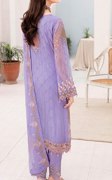Ramsha Lavender Chiffon Suit | Pakistani Embroidered Chiffon Dresses- Image 2