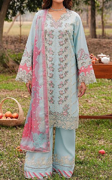 Ramsha Baby Blue Lawn Suit | Pakistani Lawn Dress in USA- Image 1