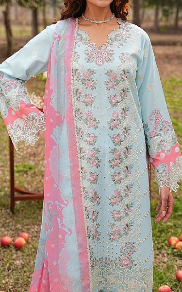 Ramsha Baby Blue Lawn Suit | Pakistani Lawn Dress in USA- Image 2