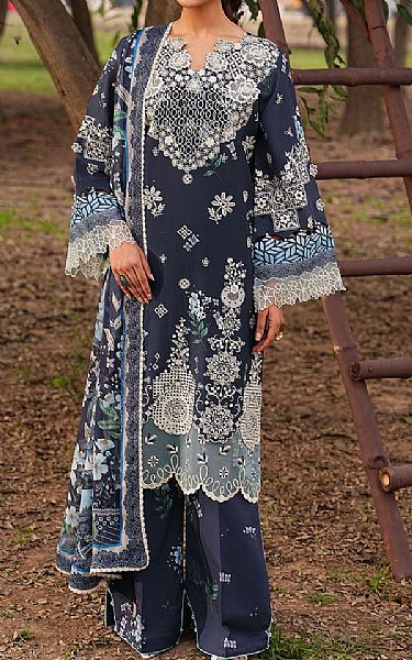Ramsha Navy Blue Lawn Suit | Pakistani Lawn Dress in USA- Image 1