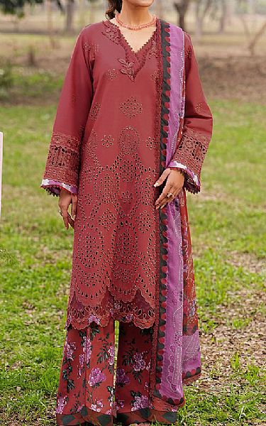 Ramsha Maroon Lawn Suit | Pakistani Lawn Dress in USA- Image 1