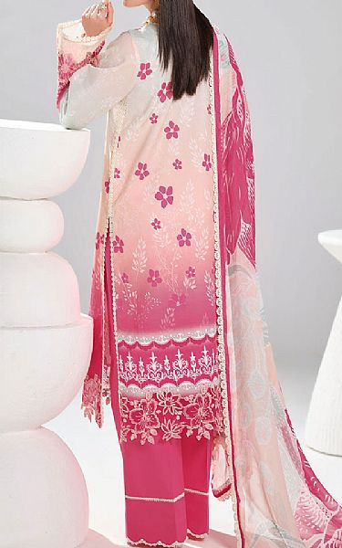 Ramsha Ivory/Pink Lawn Suit | Pakistani Lawn Dress in USA- Image 2