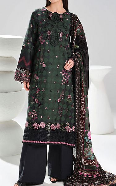 Ramsha Green/Black Lawn Suit | Pakistani Lawn Dress in USA- Image 1