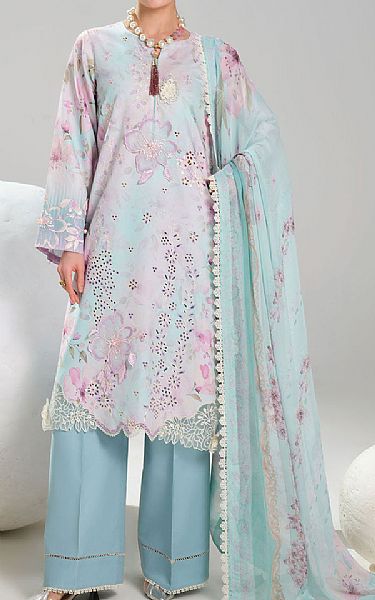 Ramsha Turquoise Lawn Suit | Pakistani Lawn Dress in USA- Image 1