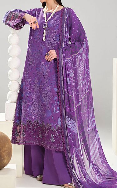 Ramsha Purple Lawn Suit | Pakistani Lawn Dress in USA- Image 1