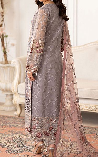 Ramsha Mauve Organza Suit | Pakistani Embroidered Chiffon Dresses USA- Image 2