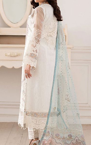 Ramsha White Organza Suit | Pakistani Embroidered Chiffon Dresses USA- Image 2