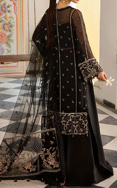 Ramsha Black Chiffon Suit | Pakistani Embroidered Chiffon Dresses USA- Image 2
