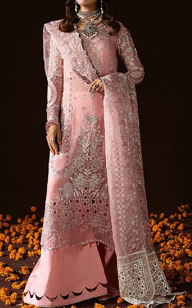 Ramsha Pink Chiffon Suit | Pakistani Embroidered Chiffon Dresses USA- Image 1