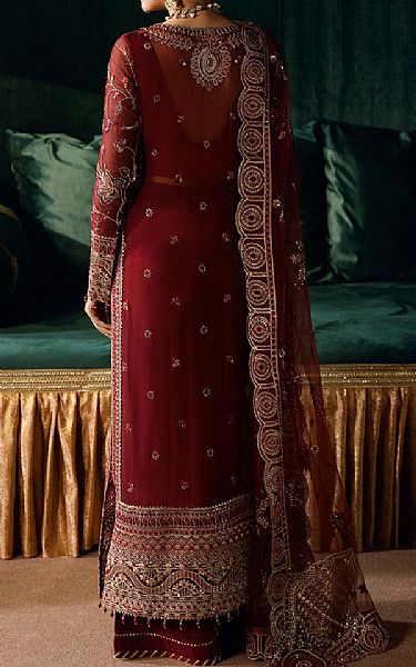 Ramsha Maroon Chiffon Suit | Pakistani Embroidered Chiffon Dresses USA- Image 2