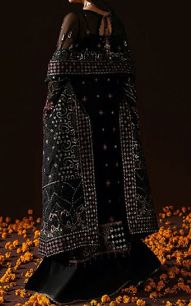 Ramsha Black Chiffon Suit | Pakistani Embroidered Chiffon Dresses USA- Image 2