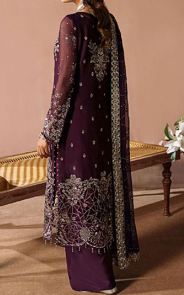 Ramsha Purple Chiffon Suit | Pakistani Embroidered Chiffon Dresses USA- Image 2
