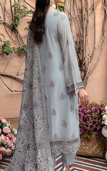 Ramsha Regent Grey Chiffon Suit | Pakistani Embroidered Chiffon Dresses- Image 2