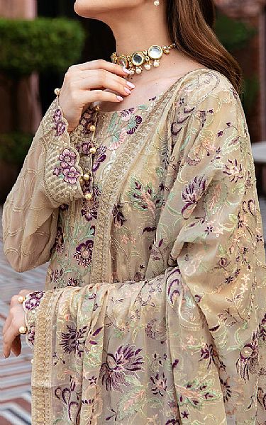 Ramsha Rodeo Dust Chiffon Suit | Pakistani Embroidered Chiffon Dresses- Image 3