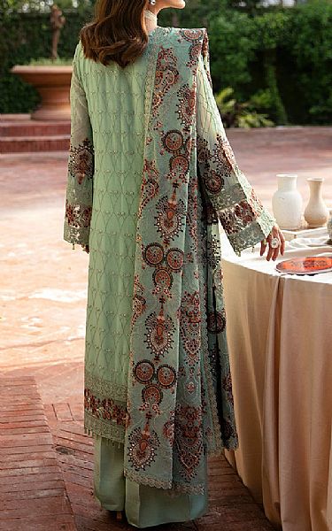Ramsha Green Spring Rain Chiffon Suit | Pakistani Embroidered Chiffon Dresses- Image 2