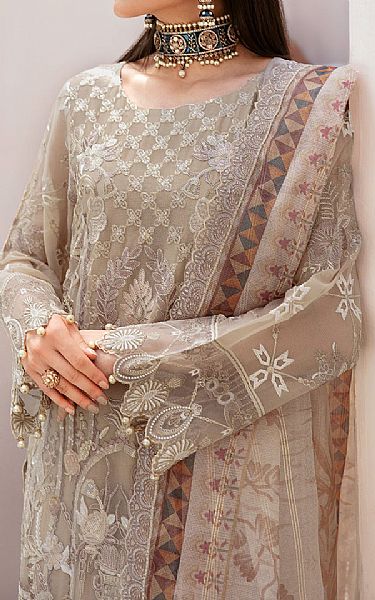 Ramsha Beige Chiffon Suit | Pakistani Embroidered Chiffon Dresses USA- Image 3