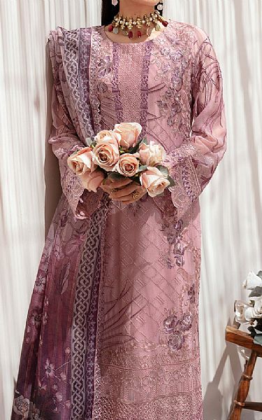 Ramsha Pink Chiffon Suit | Pakistani Embroidered Chiffon Dresses USA- Image 3