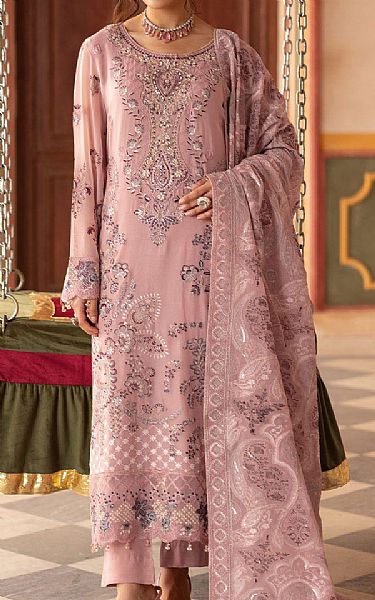 Ramsha Pink Chiffon Suit | Pakistani Embroidered Chiffon Dresses USA- Image 1