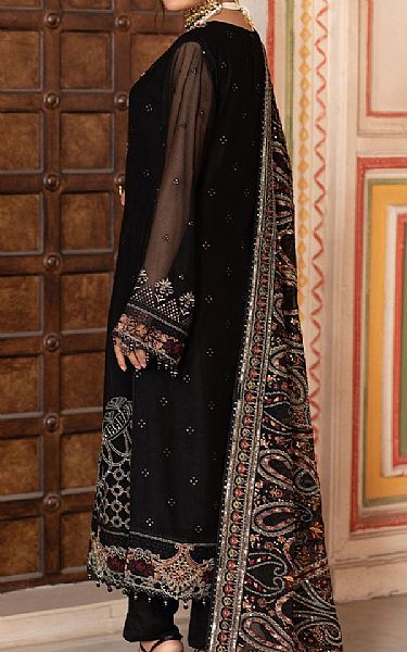 Ramsha Black Chiffon Suit | Pakistani Embroidered Chiffon Dresses USA- Image 2