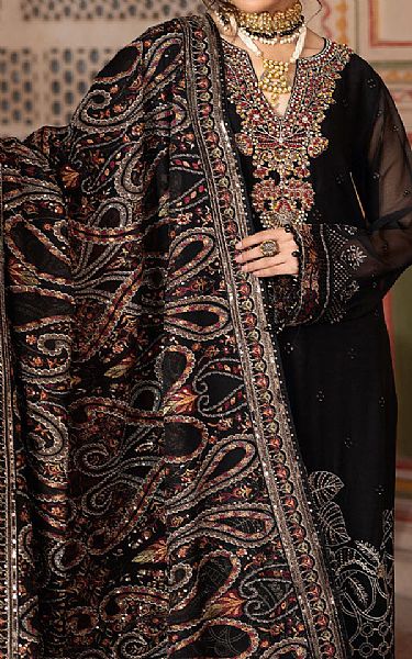 Ramsha Black Chiffon Suit | Pakistani Embroidered Chiffon Dresses USA- Image 3