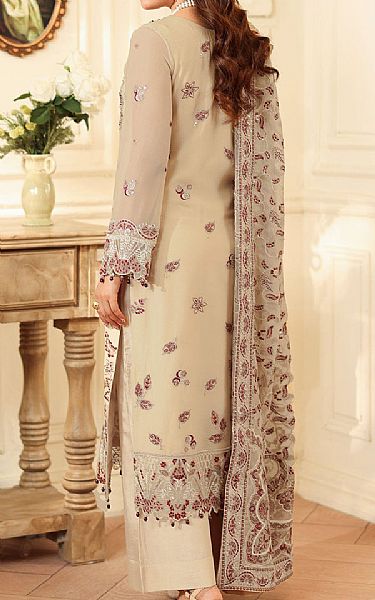 Ramsha Beige Chiffon Suit | Pakistani Embroidered Chiffon Dresses USA- Image 2