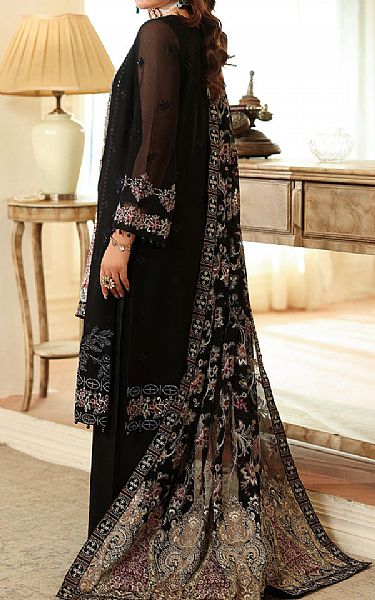 Ramsha Black Chiffon Suit | Pakistani Embroidered Chiffon Dresses USA- Image 2