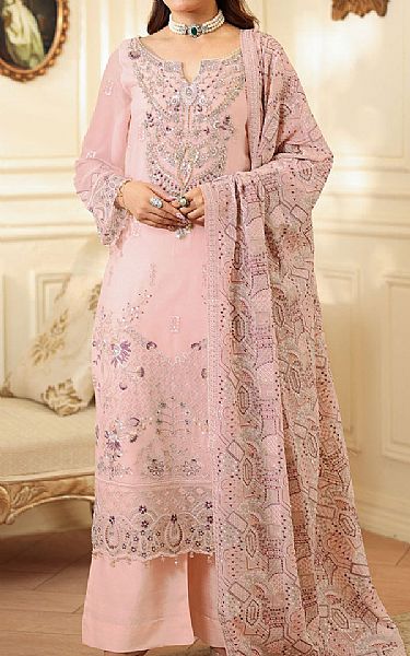 Ramsha Pink Chiffon Suit | Pakistani Embroidered Chiffon Dresses USA- Image 1