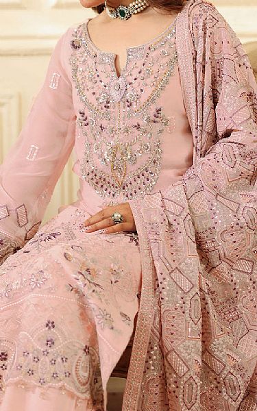 Ramsha Pink Chiffon Suit | Pakistani Embroidered Chiffon Dresses USA- Image 3