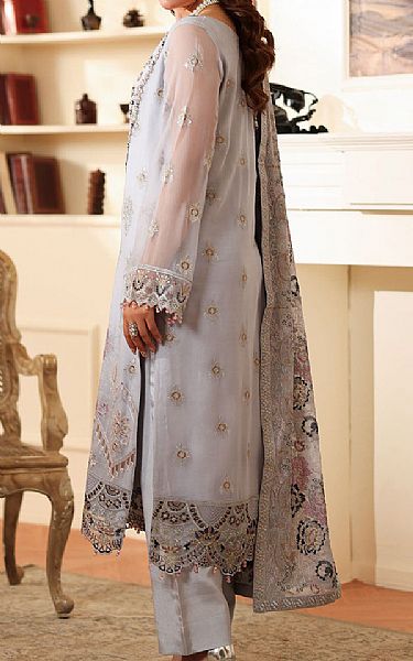 Ramsha Light Grey Chiffon Suit | Pakistani Embroidered Chiffon Dresses USA- Image 2