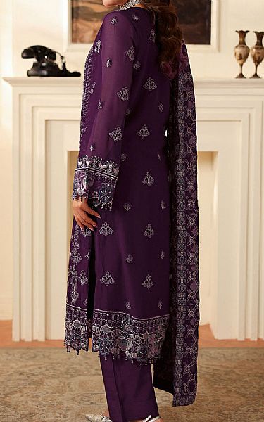 Ramsha Eggplant Chiffon Suit | Pakistani Embroidered Chiffon Dresses USA- Image 2