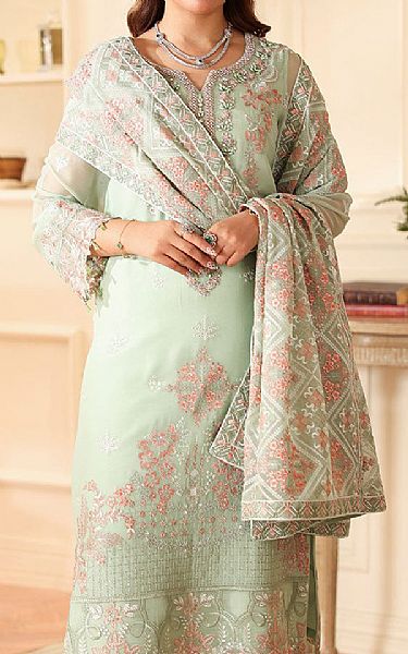 Ramsha Light Green Chiffon Suit | Pakistani Embroidered Chiffon Dresses USA- Image 3