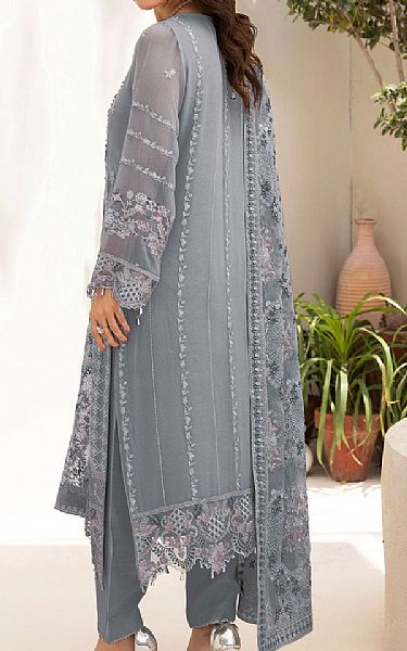 Ramsha Slate Grey Chiffon Suit | Pakistani Embroidered Chiffon Dresses USA- Image 2