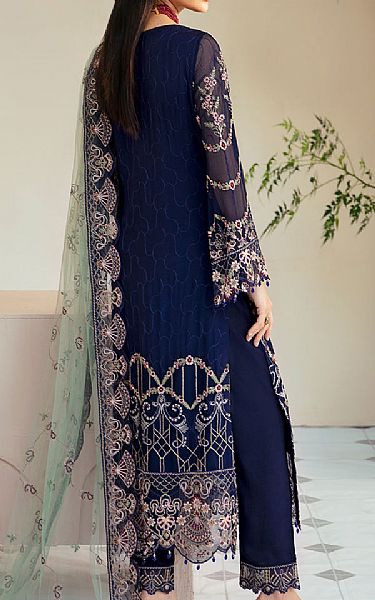 Ramsha Navy Blue Chiffon Suit | Pakistani Embroidered Chiffon Dresses USA- Image 2