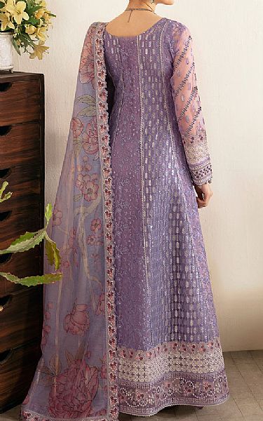 Ramsha Lavender Organza Suit | Pakistani Embroidered Chiffon Dresses USA- Image 2
