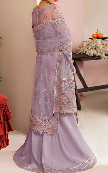 Ramsha Lavender Organza Suit | Pakistani Embroidered Chiffon Dresses USA- Image 2