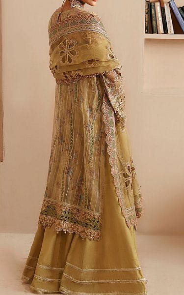 Ramsha Mustard Organza Suit | Pakistani Embroidered Chiffon Dresses USA- Image 2