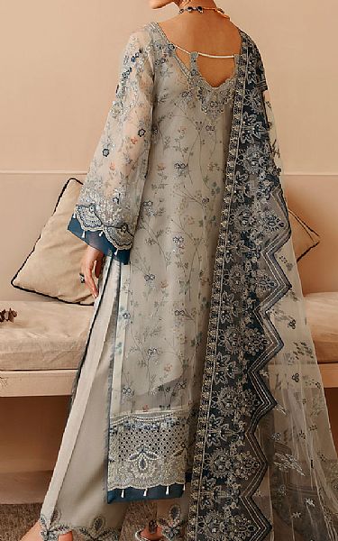Ramsha Teal/Grey Chiffon Suit | Pakistani Embroidered Chiffon Dresses USA- Image 2